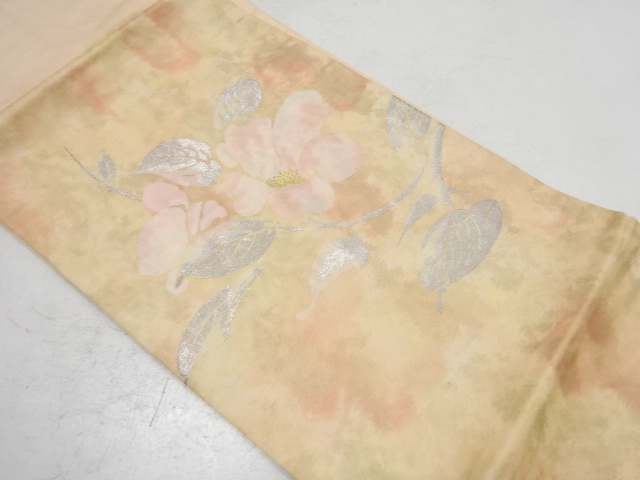 JAPANESE KIMONO / NAGOYA OBI / SILK / WOVEN FLOWERS